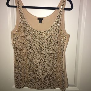 J.crew silk top with gold sequins